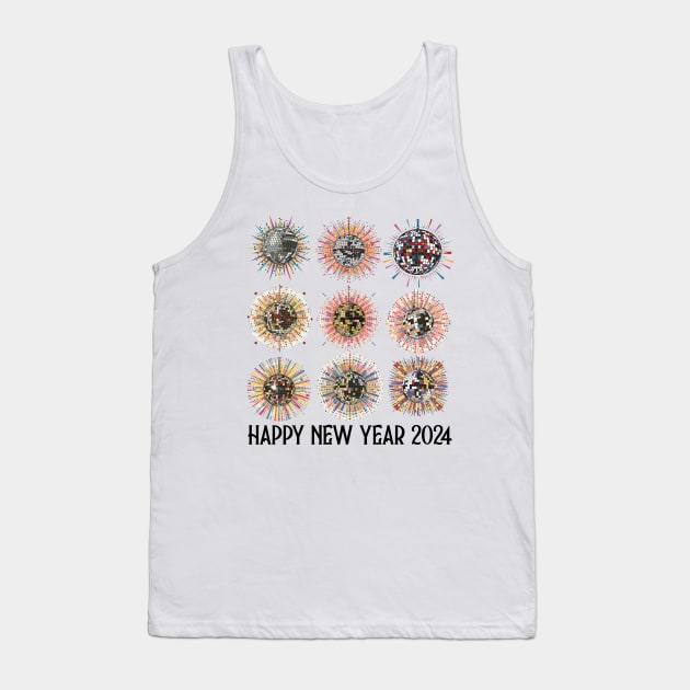 Happy New Year 2024 Tank Top by MZeeDesigns